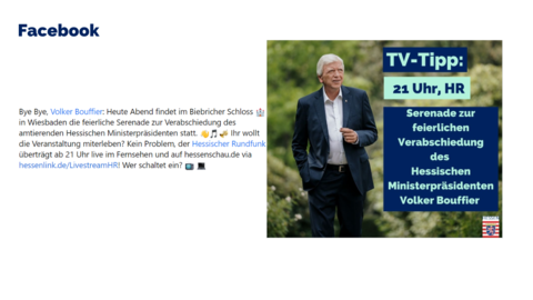 Facebook-Post vom 30. Mai 2022