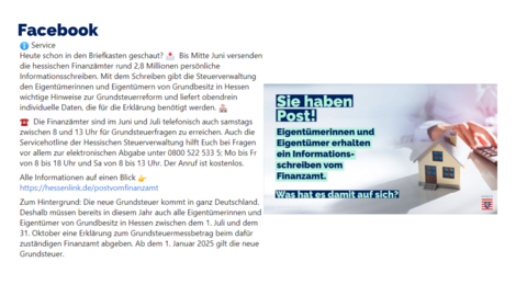 Facebook-Post vom 03. Juni 2022