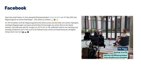 Facebook-Post vom 28. Mai 2022