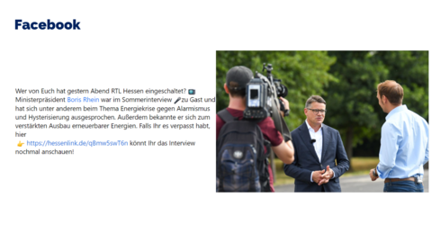 Facebook-Post vom 27. Juli 2022