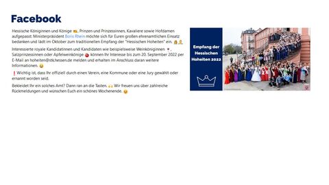 Facebook-Post vom 16. September 2022