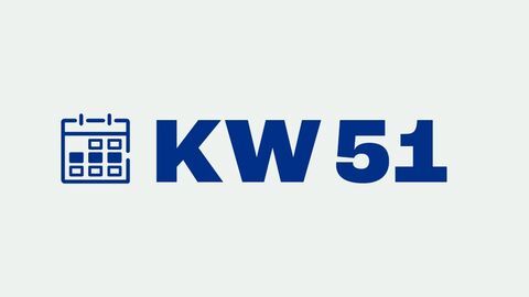 Grafik mit der Aufschrift "KW 51" für "Kalenderwoche 51"