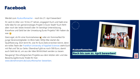 Facebook Post von Donnerstag, 6. April 2023 um 15:56