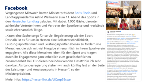 Facebook-Post vom 30. Juni 2023