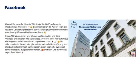 Facebook-Post vom 11. August 2023