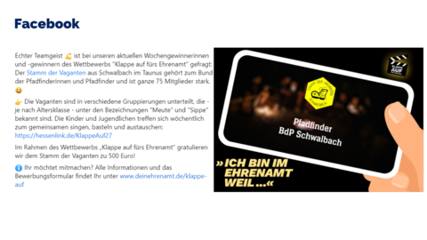 Facebook-Post vom 03. September 2023