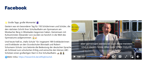 Facebook-Post vom 05. September 2023