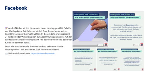 Facebook-Post vom 07. September 2023