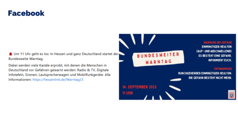 Facebook-Post vom 14. September 2023