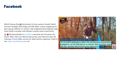 Facebook-Post vom 16. September 2023