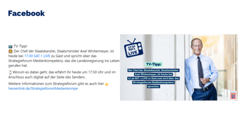 Facebook-Post vom 26. September 2023