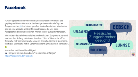 Facebook-Post vom 12. November 2023