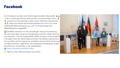 Facebook-Post vom 9. Dezember 2023