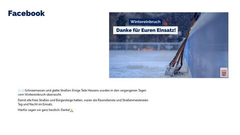 Facebook-Post vom 19. Januar 2024