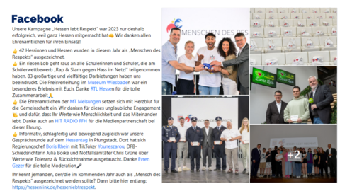 Facebook-Post vom 26. Dezember 2023