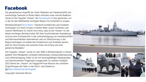 Facebook-Post vom 08. Februar 2024