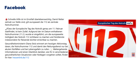 Facebook-Post vom 11. Februar 2024