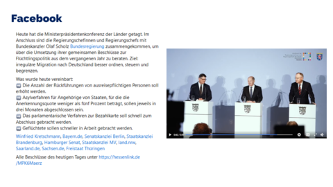 Facebook-Post vom 6. März 2024