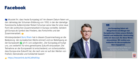 Facebook-Post vom 09. Mai 2024