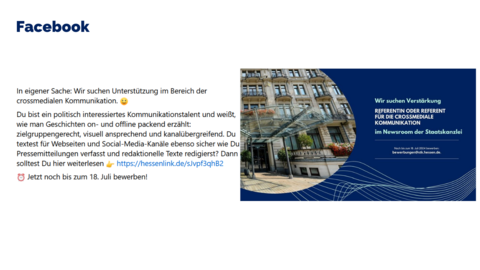 Facebook-Post vom 10.07.24