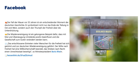 Facebook-Post vom 09. November 2024