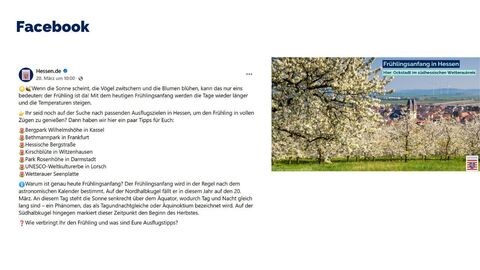 Facebook-Post vom 20. März 2025