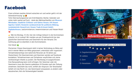 Facebook Post vom 08. Dezember 2024