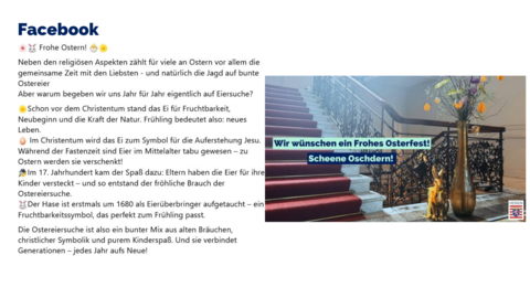 Facebook-Post vom 20. April 2025