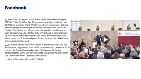 Facebook Post vom 01. Juni 2025