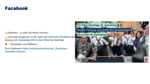 Facebook-Post vom 21. Juni 2025