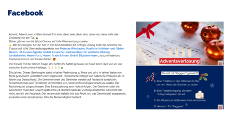 Facebook-Post vom 22. Dezember 2024