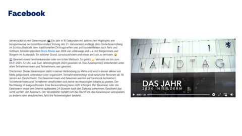 Facebook-Post vom 27. Dezember 2024