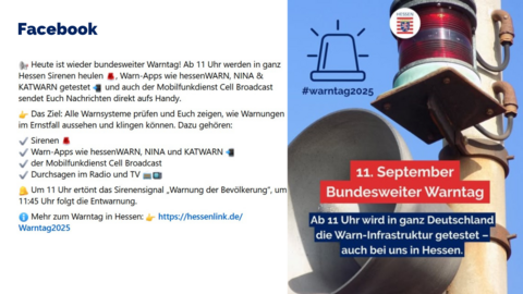 Facebook-Post vom 11. September 2025