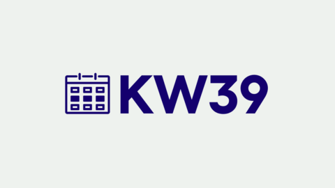 Grafik mit der Aufschrift "KW 39" für "Kalenderwoche 39"