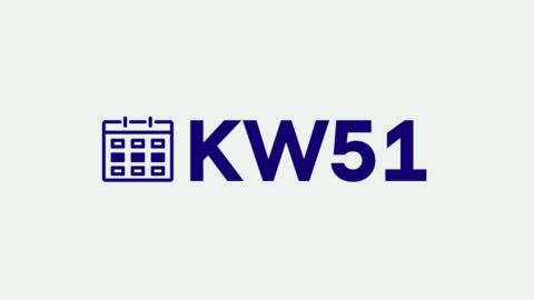 Grafik mit der Aufschrift "KW 51" für "Kalenderwoche 51"