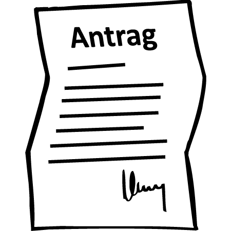 Antrag Ein Papier Das gibt man beim Amt ab. Darin schreibt man ich brauche Unterstützung oder ich brauche Geld.